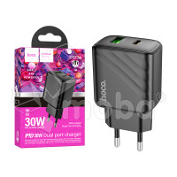 Сетевое зарядное устройство USB/Type-C Hoco CS23A (30W, QC3.0, PD, 2 порта) Черный