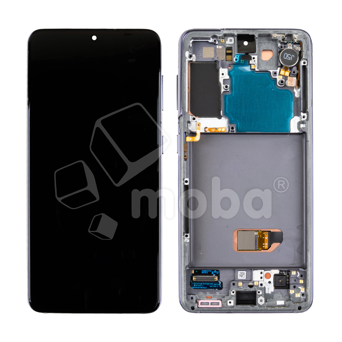 Дисплей для Samsung Galaxy S21 (G991B) модуль с рамкой Серый - Сервисный Оригинал
