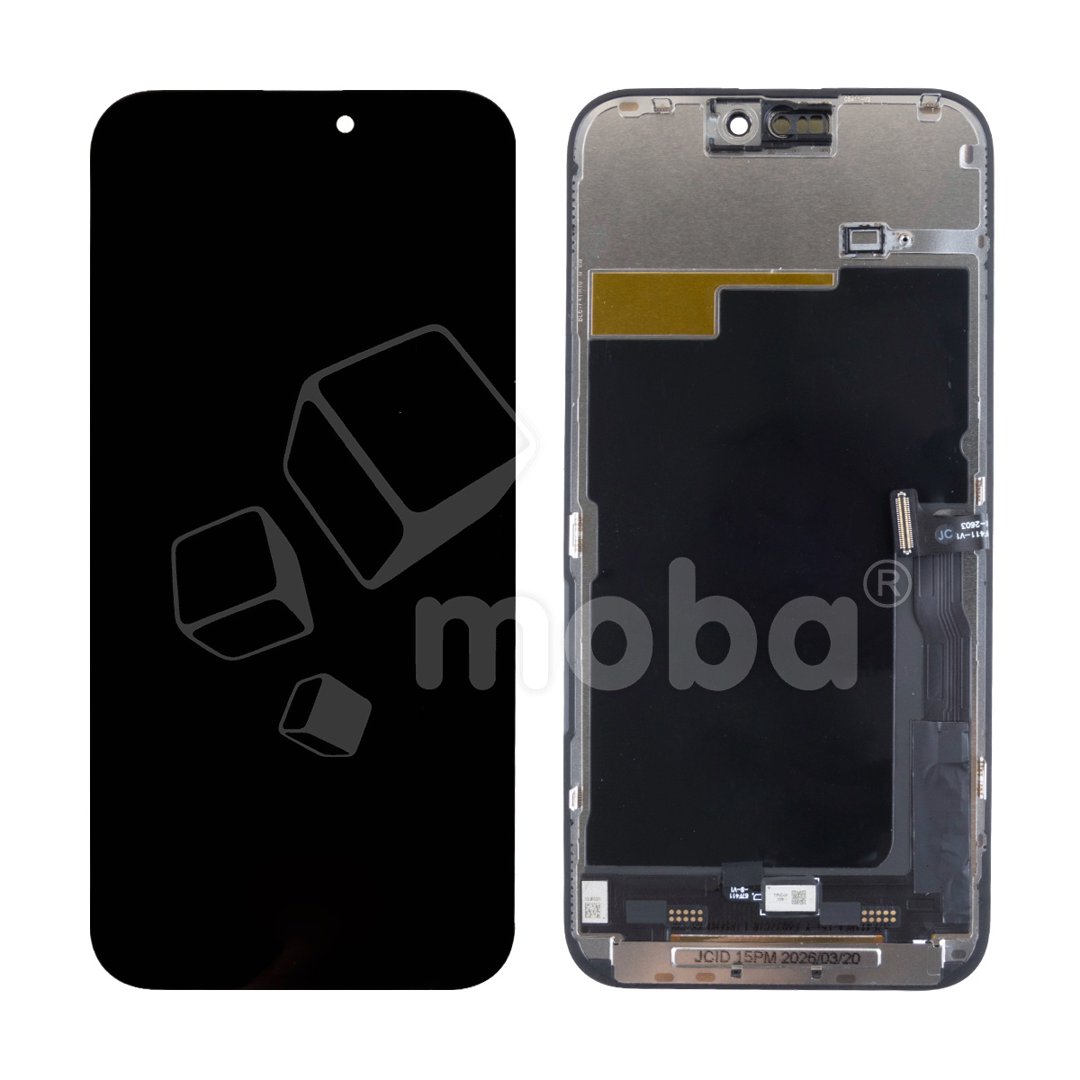 Дисплей для iPhone 15 Pro Max (A3106) в сборе с тачскрином Черный - JCID (In-Cell, Full HD, 120 Гц) (с верификацией = с привязкой без ошибки)