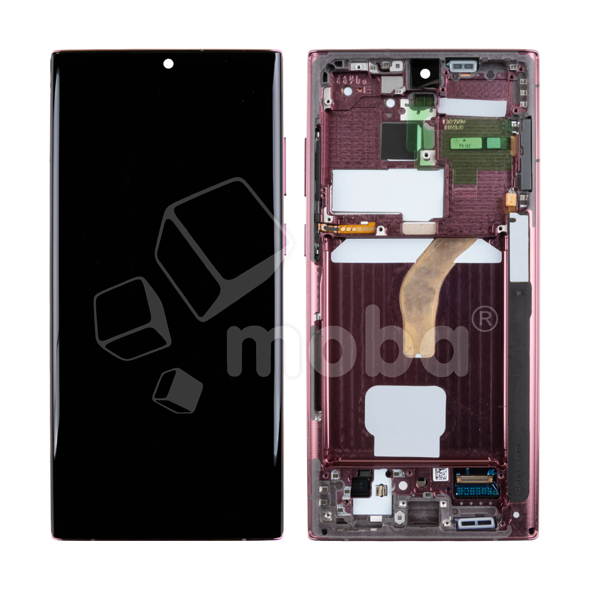 Дисплей для Samsung Galaxy S22 Ultra (S908B/S908E/S9080) модуль с рамкой Бордовый - Сервисный Оригинал