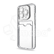 Чехол-накладка для iPhone 15 Pro (с защитой камеры, карманом для карт, прозрачный)