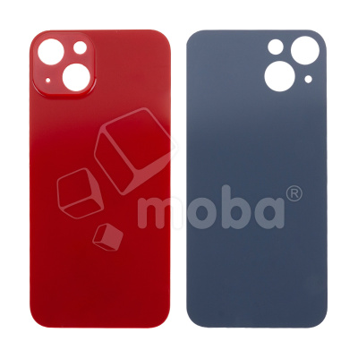 Задняя крышка для iPhone 13 (A2635) Красный (стекло, узкий вырез под камеру, логотип) - Премиум