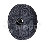 Стяжка (держатель) для проводов на липучке (3 м, черный)